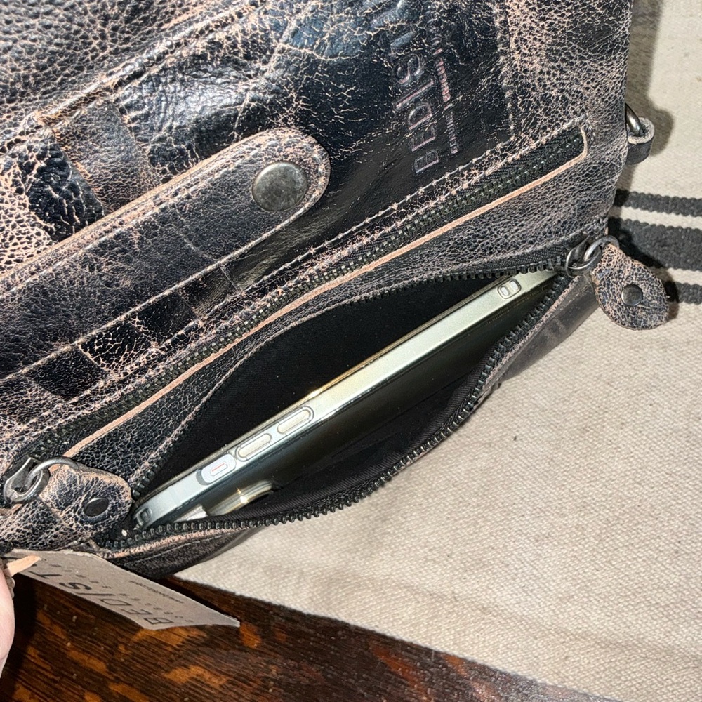 NWT Bed Stu Leather Cadence Wallet Wristlet Crossbody Bag Black Lux MSRP 175 - Picture 9 of 15